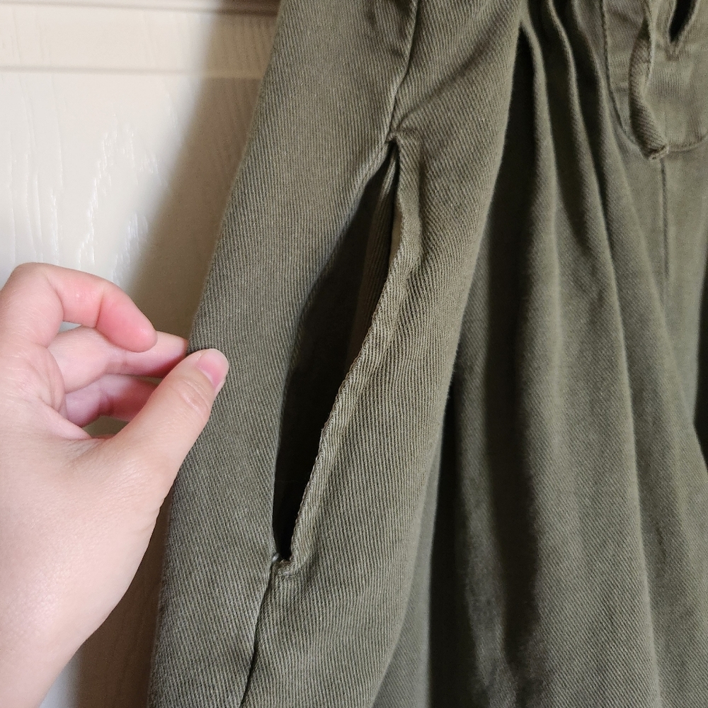 ROMPER | Olive Green Denim VEVERET Brand, size Medium - Picture 5 of 8
